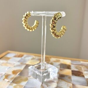 Gold Toned Textured Hoops